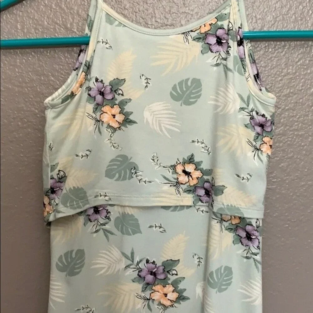 Art Class Girl Maxi Floral dress Spaghetti Straps Mint Green